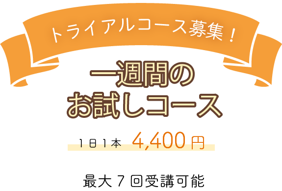 トライアル1週間コース募集